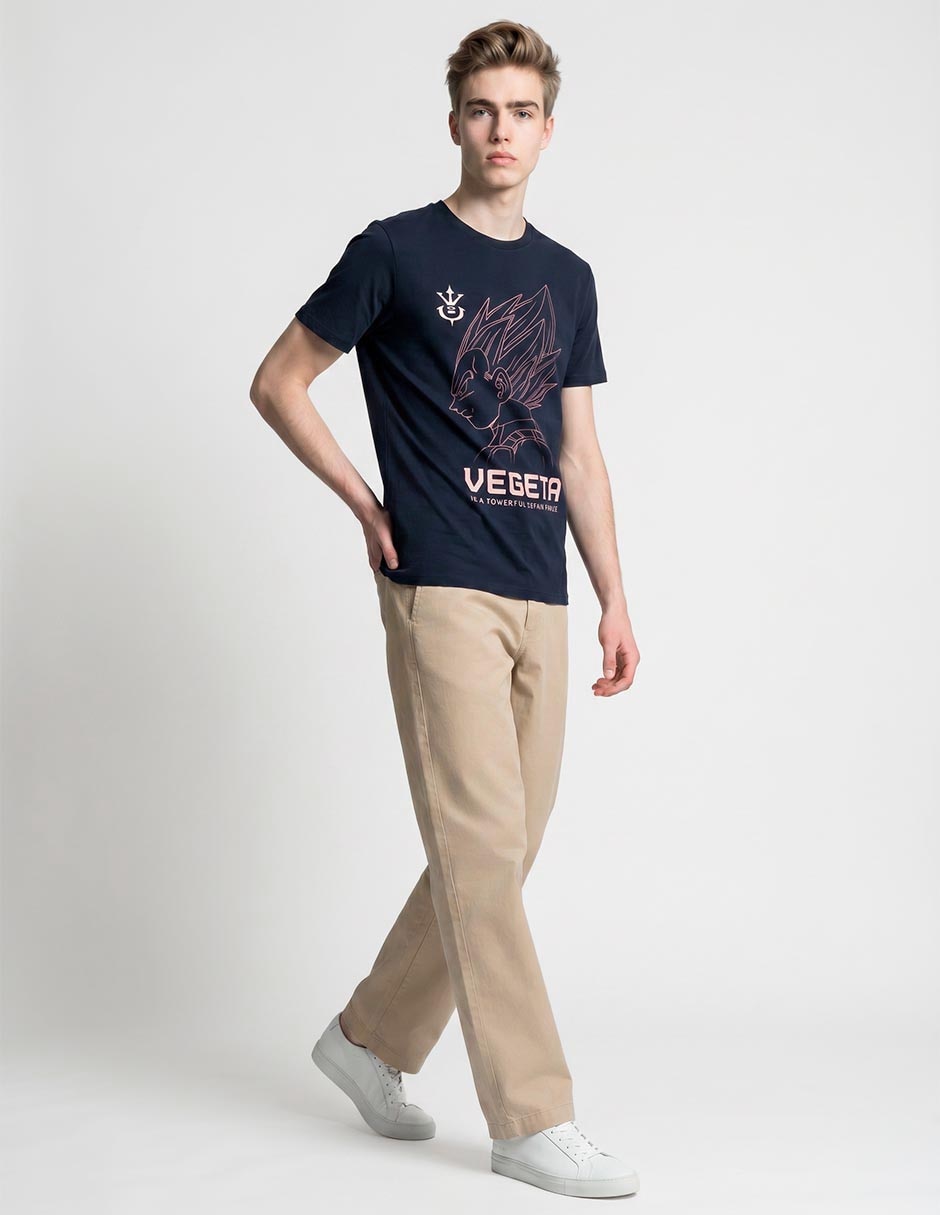 Playera Dregon Ball Vegeta cuello redondo para hombre 3