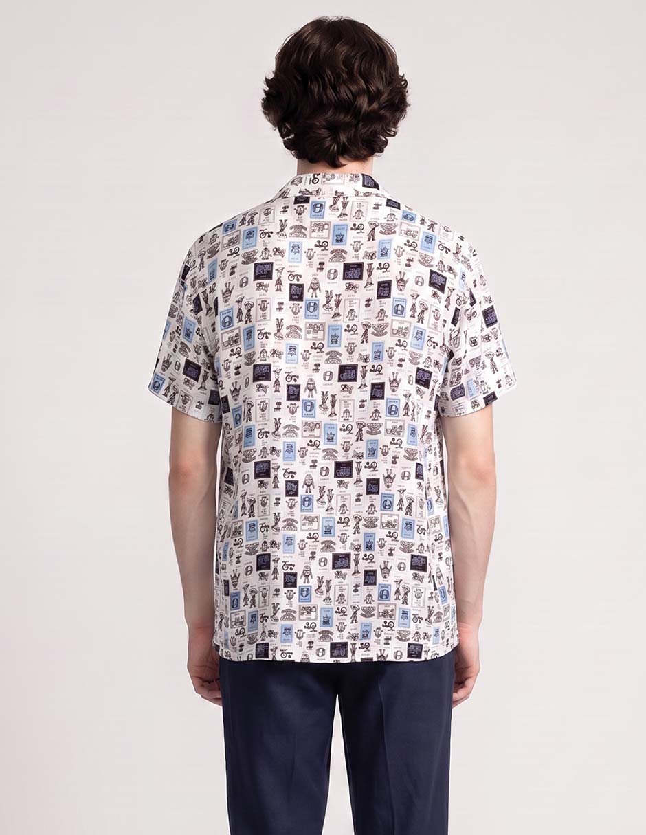 Sobrecamisa casual de algodón manga corta para hombre 2